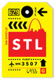 Begsonland Airport Tags STL Wall Decal, 32"x48"