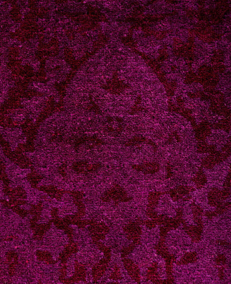 Overdyed One-of-a-Kind Hand-Knotted Area Rug Purple, 2' 7" x 19' 3"
