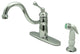 Victorian Single Handle Kitchen Faucet With Non-Metallic Sprayer