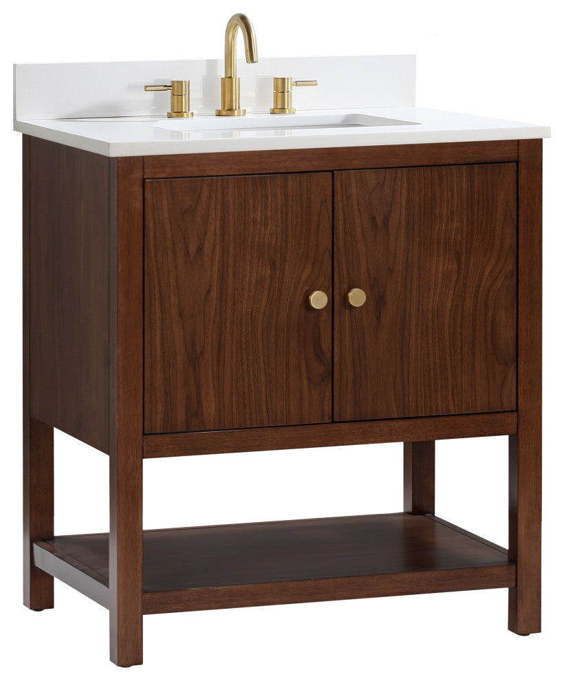 Zoe Vanity Combo, Walnut Collection, 31"