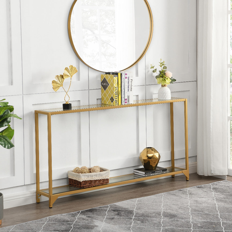 Graydon Gold Slim Console, Gold