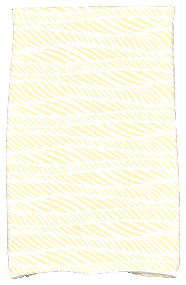 Rolling Waves, Geometric Print Hand Towel, Yellow