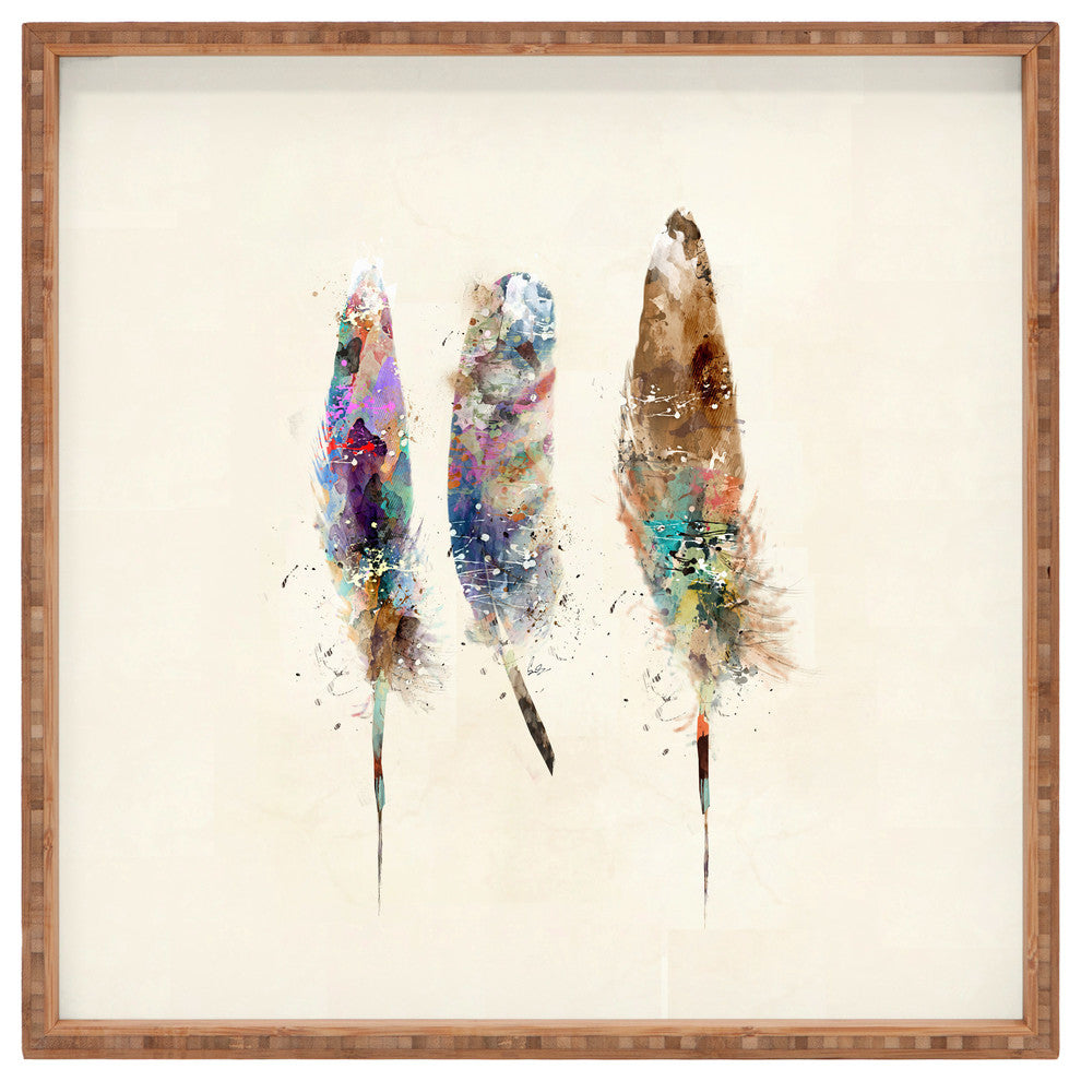 Deny Designs Brian Buckley Free Feathers Square Tray