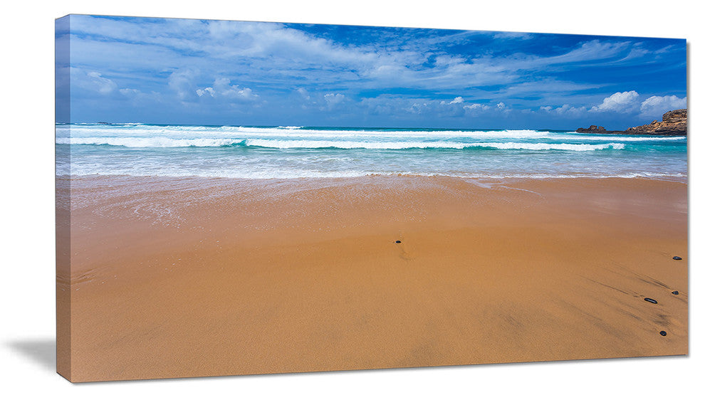 "Peaceful Atlantic Seashore Portugal" Beach Canvas Wall Art, 40"x20"
