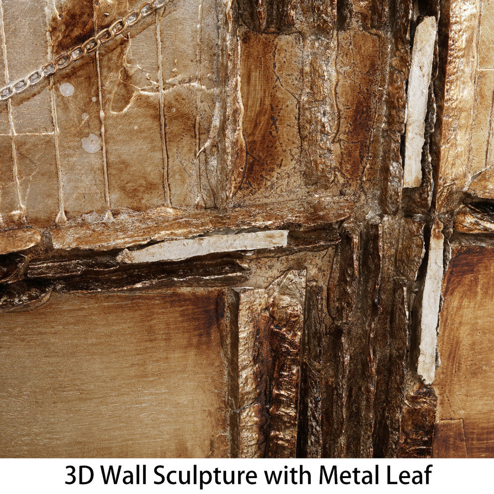 "Golden Gate Bridge" Handed Painted Iron Wall sculpture on Wooden Wall Art