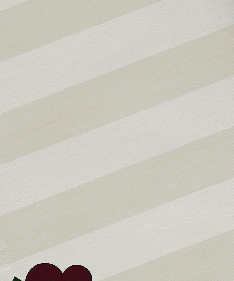 Holly Tones, Holiday Stripe Print Napkin, Ivory Or Cream, Set of 4