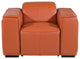 Niccolo Italian Leather Power Reclining Arm Chair With Power Headrests, Camel