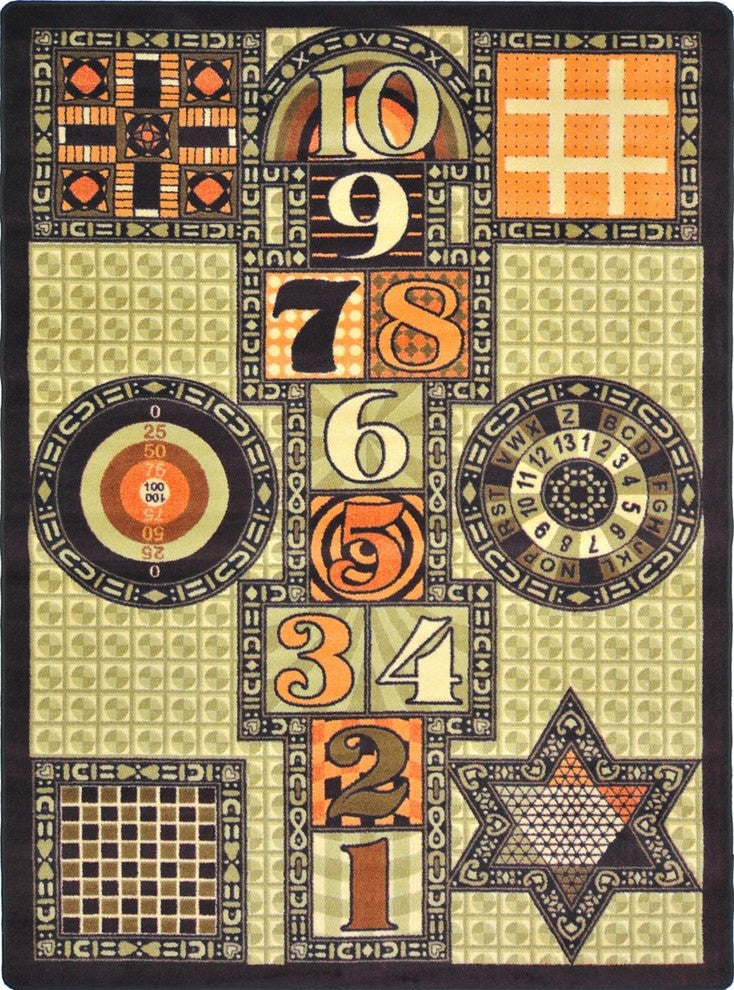 Kid Essentials Rug, Games Galore, 5'4"x7'8", Autumn