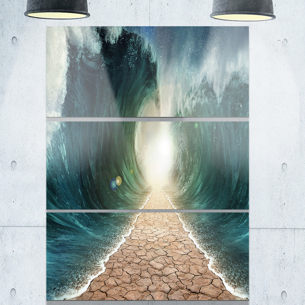 "Pathway Through the Parted Seas" Metal Wall Art, 3 Panels, 28"x36"