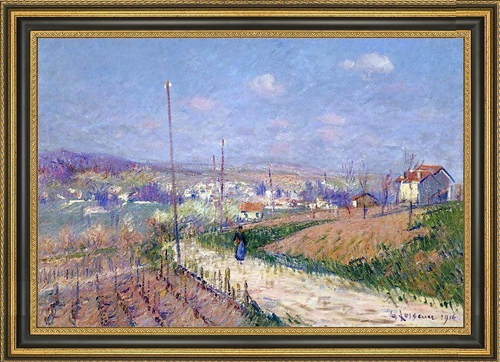 Gustave Loiseau Village in Spring Framed Premium Canvas Print, 18"x27"