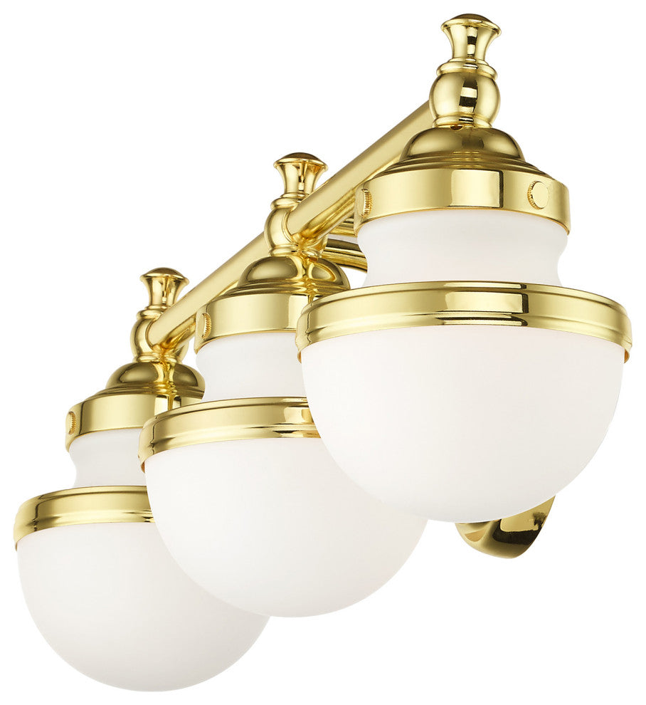 Livex Lighting Oldwick 3 Light Polished Brass Vanity Sconce