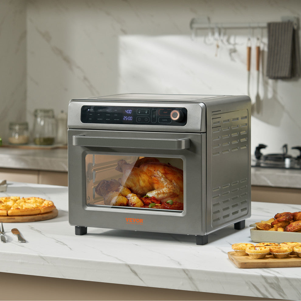 VEVOR Air Fryer Toaster Oven 1700W Stainless Steel Convection Oven, 25 L 12-in-1