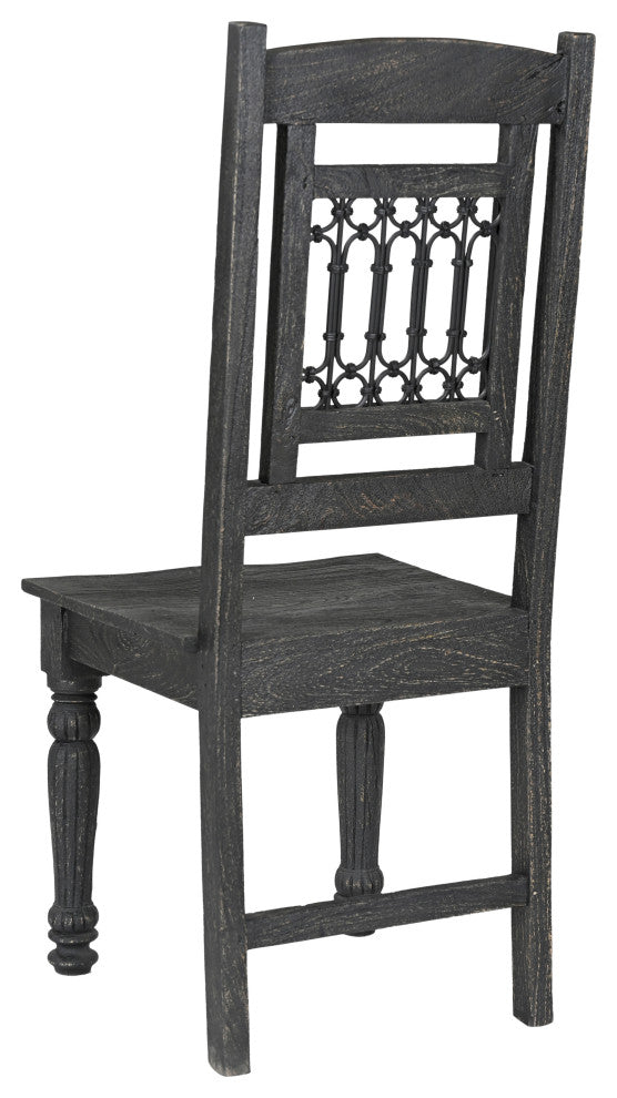 Wiley 9-piece Carved Solid Wood Dining Set, Black