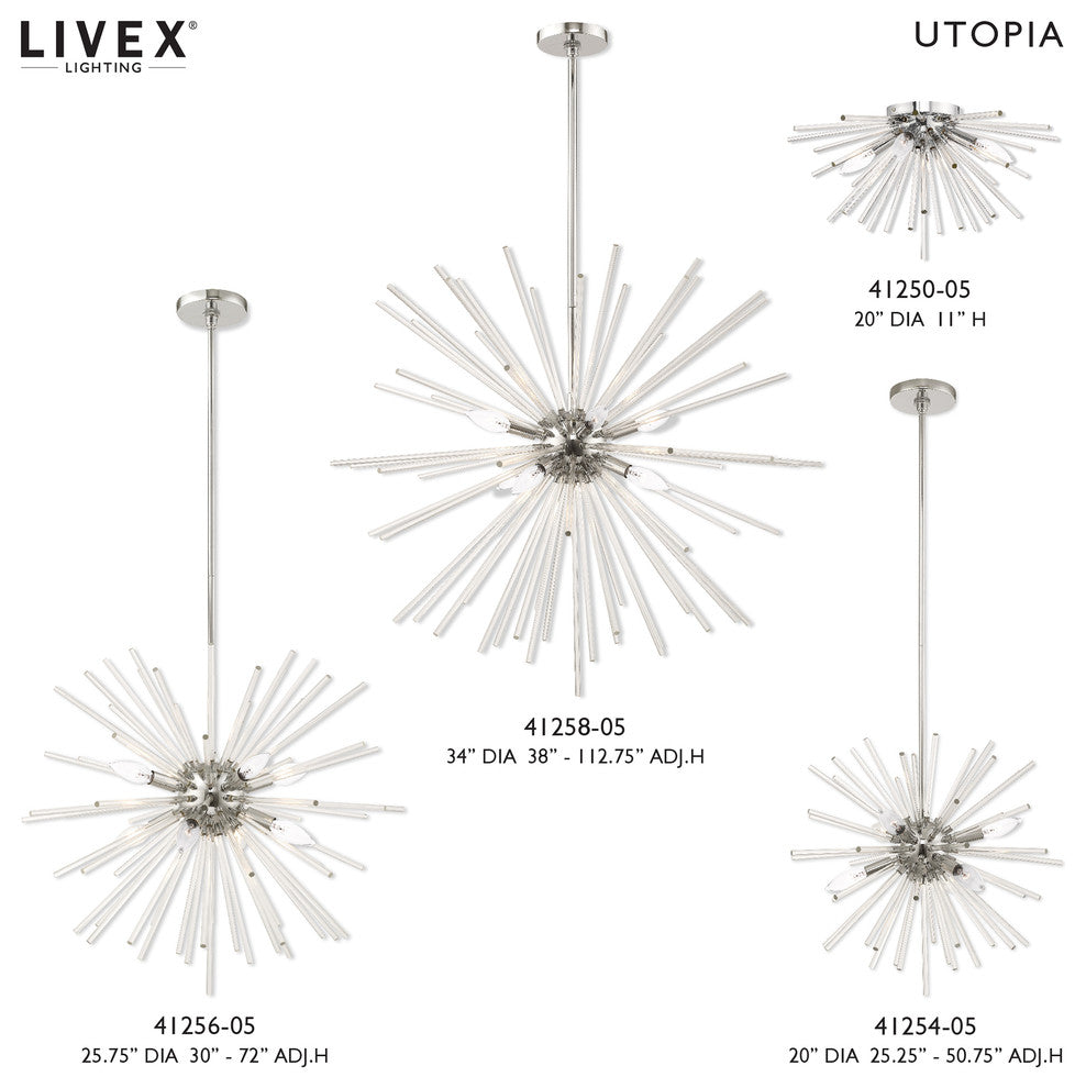 Livex Lighting Polished Chrome 8-Light Pendant Chandelier
