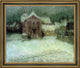 Henri Le Sidaner Plaza Under Snow- Gerberoy Framed Premium Canvas Print, 16"x20"