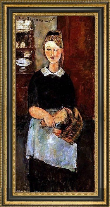 Amedeo Modigliani The Pretty Housewife - 15" x 30" Framed Premium Canvas Print