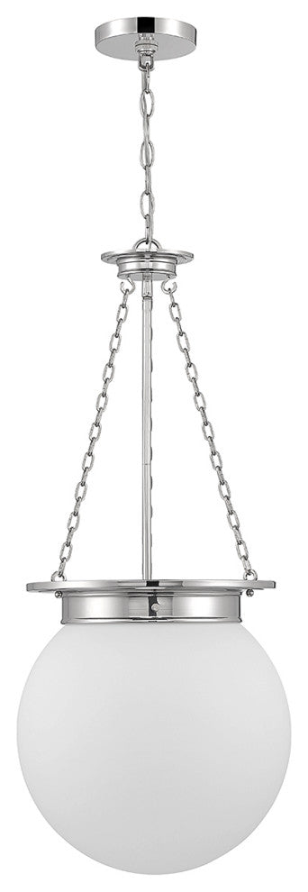 Manor 3-Light Pendant, Matte Black, Polished Nickel