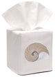 Linen Tissue Box Cover, Striped Nautilus, Beige
