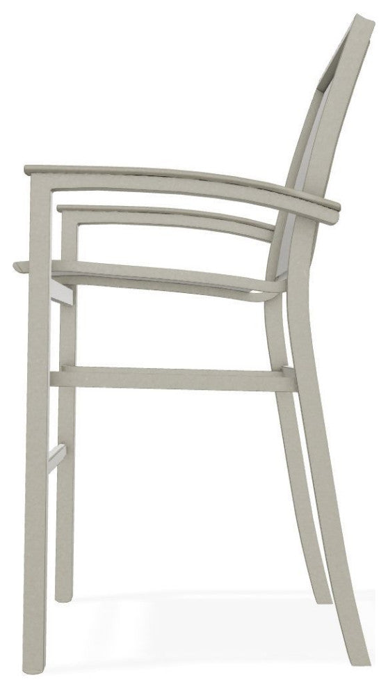 Bazza Sling Bar Height Stackable Outdoor Stool, Deacon/Storm