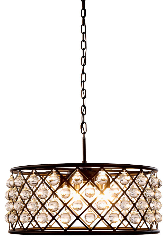 Elegant Lighting Madison 25" 6 Light Royal Crystal Pendant Lamp