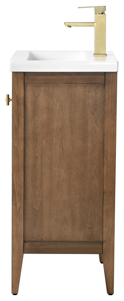 Vanity Art Freestanding Vanity, Walnut, 20", Single Sink, Golden Brushed