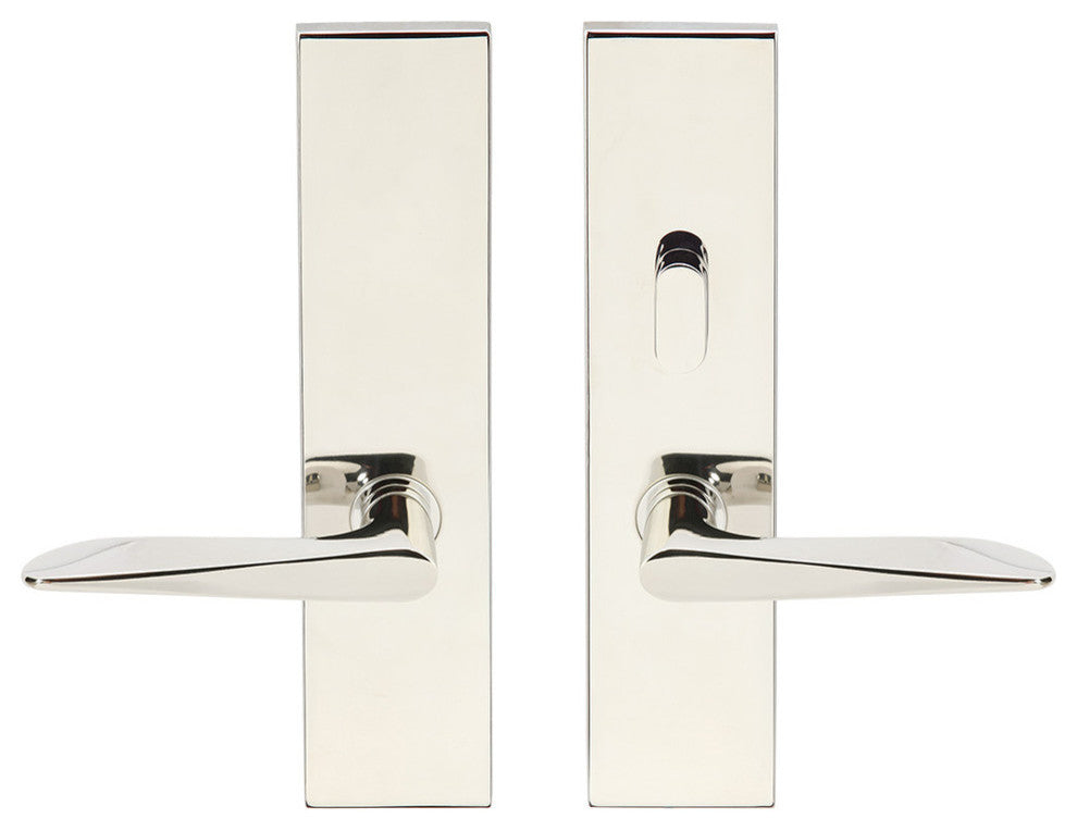 Ecco Lever, Tubular Passage, Privacy Bolt, Left Hand, Polished Stainless Steel
