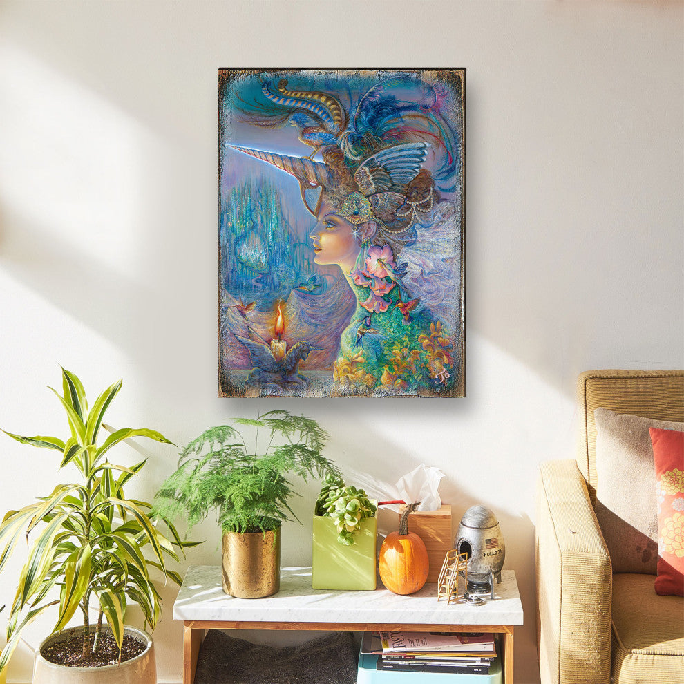 My Lady Unicorn Wall and Table Top Wooden Decor, 18x12