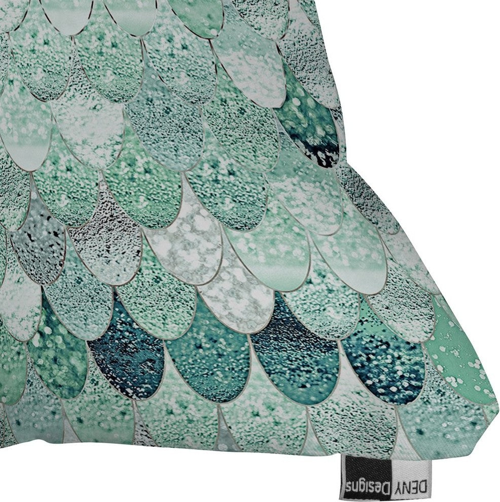 Monika Strigel Lily Mint Mermaid Throw Pillow, 18"x18"