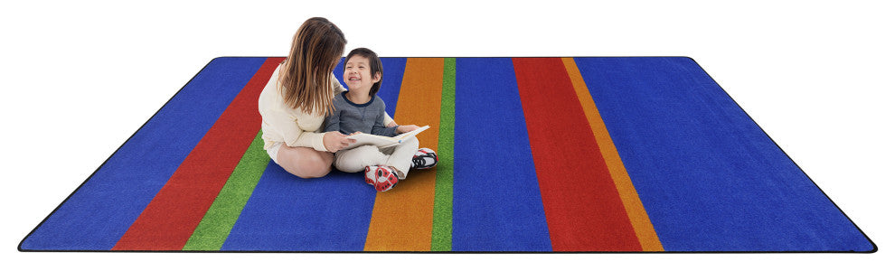 Kid Essentials Rug, Straight and Narrow, Primary, 7'8"x10'9"