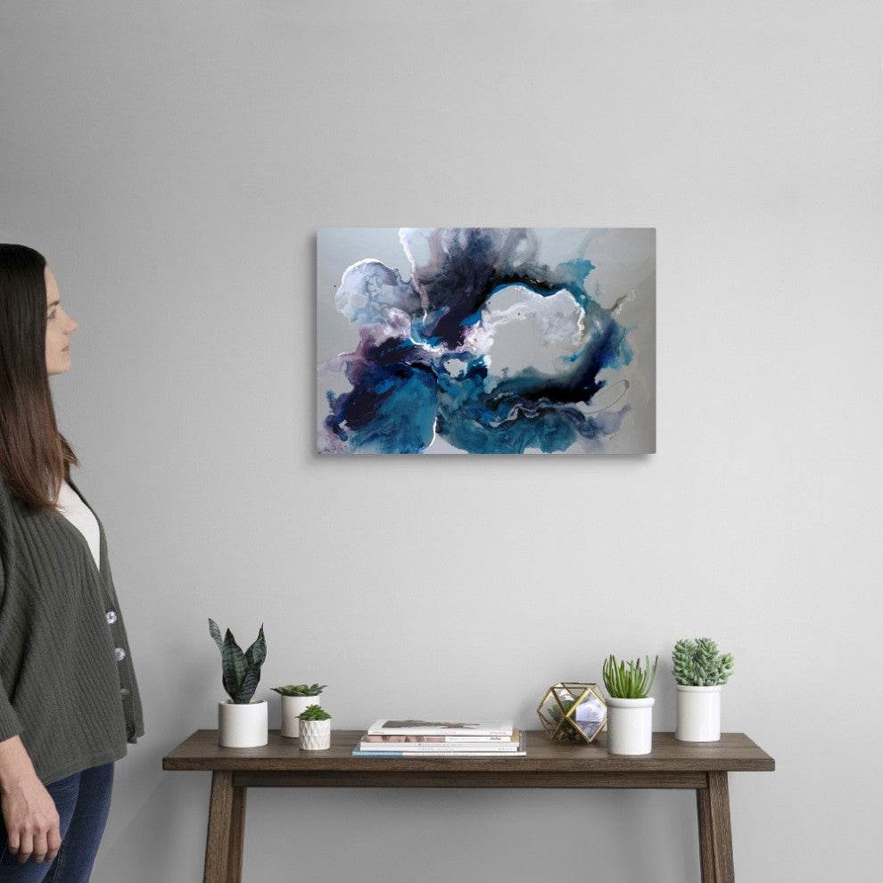 "Cerulean waters" Canvas Art, 24"x16"