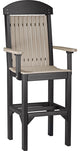 Set of 4 Poly Dining Chairs, Weatherwood & Black, Bar Height, Arm Chair