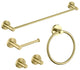 Circular 5-Piece Bathroom Hardware Set, Brushed Gold