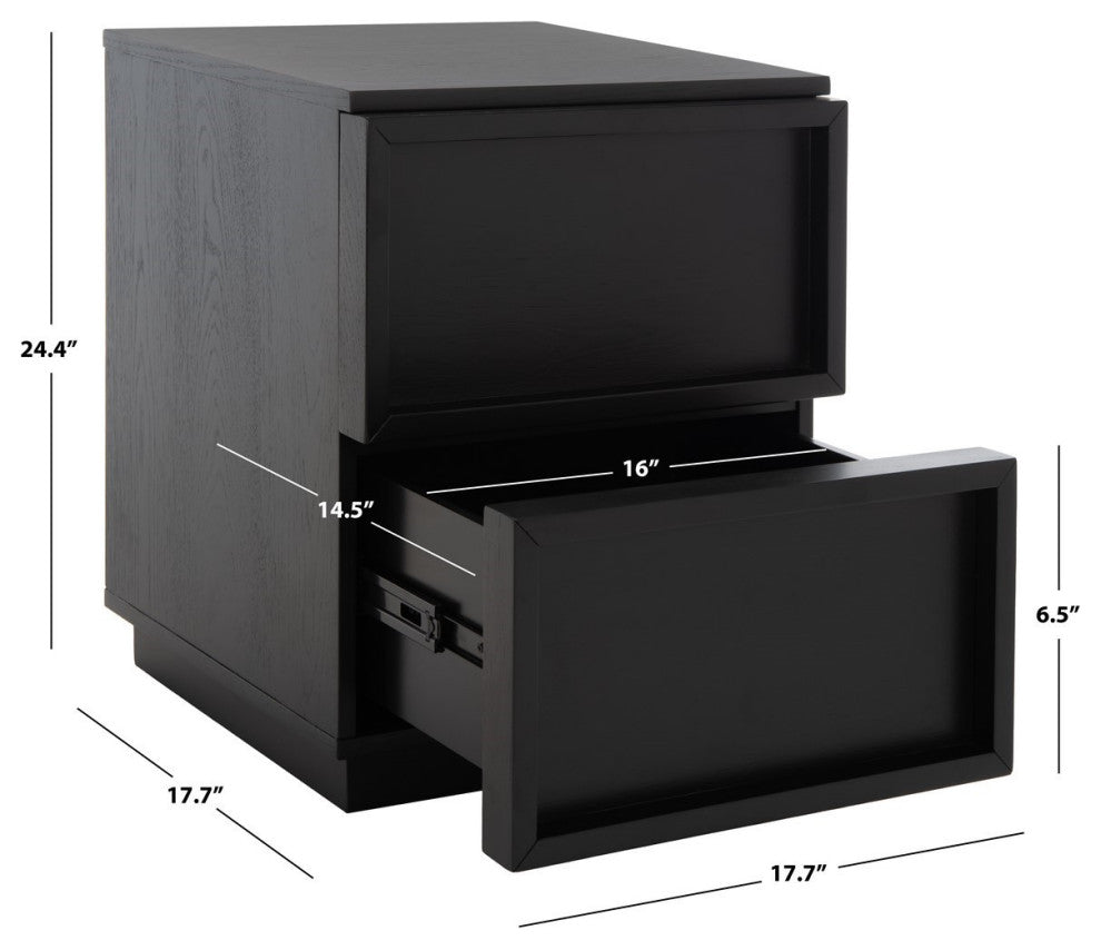 Safavieh Couture Zeus 2 Drawer Nightstand, Black