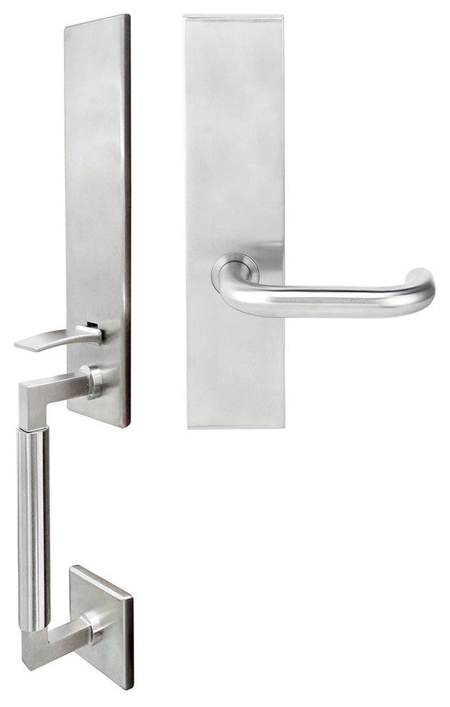 Munich Lever, Mortise Dummy Handleset, Right Hand, Satin Stainless Steel