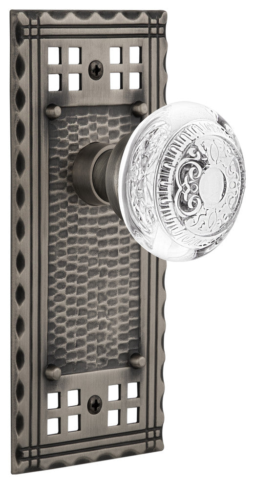 Craftsman Plate Double Dummy Crystal Egg and Dart Knob, Antique Pewter, CRACED