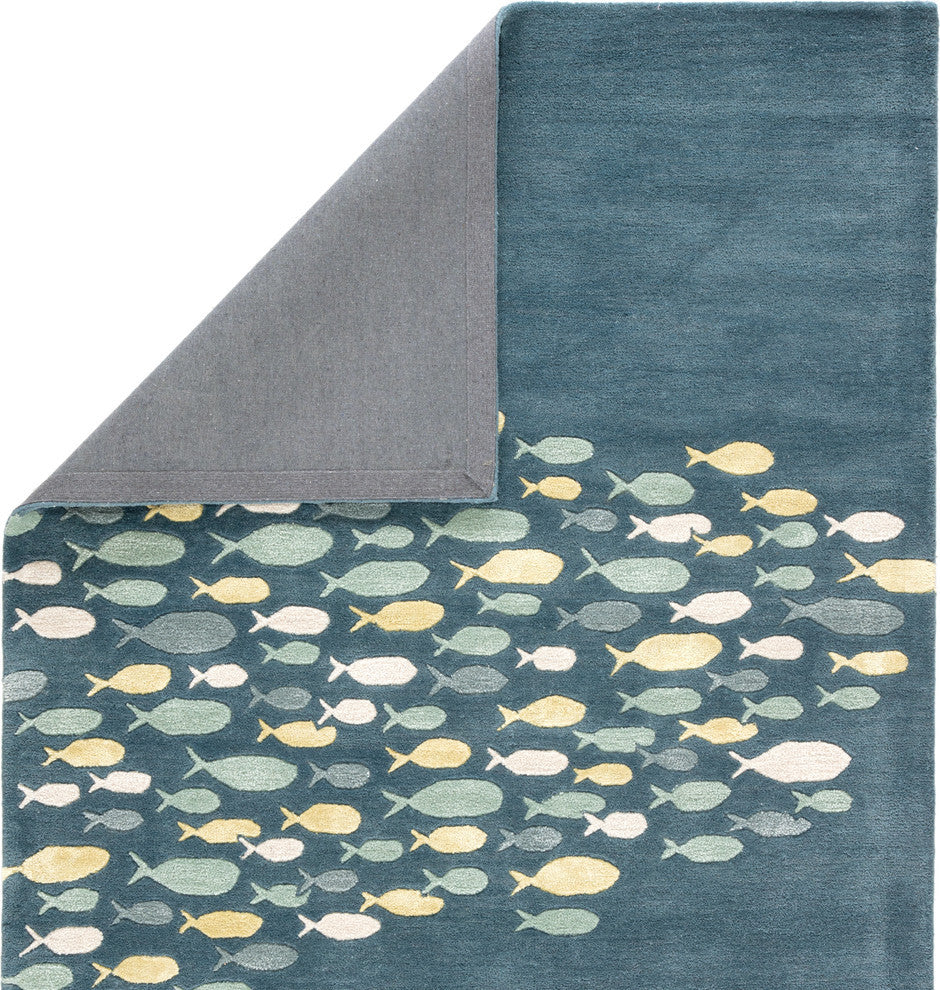 Jaipur Living Schooled Handmade Animal Blue/Gray Area Rug, 8'x11'