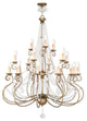 Foyer Chandelier With Clear Crystals, Hand-Applied European Bronze
