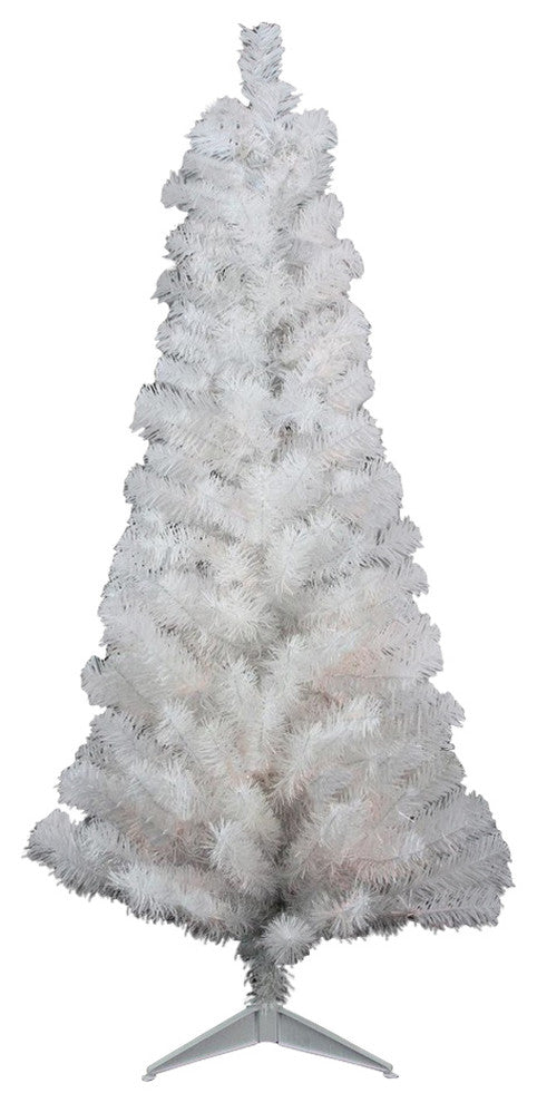 4'x24" Slim Tinsel Artificial Christmas Tree, Unlit, White