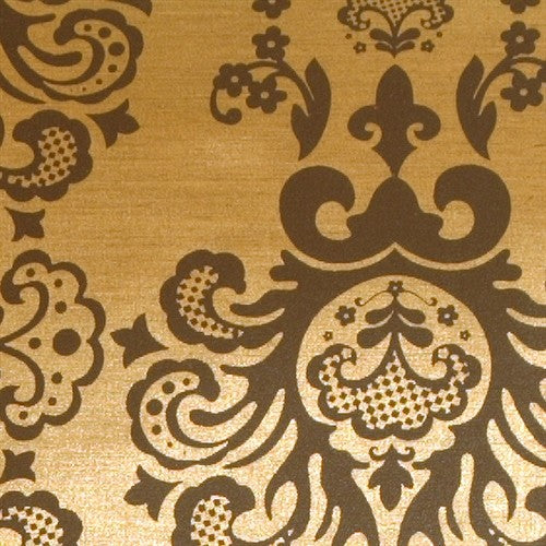Baroque Pattern Throw Pillow, Gold, 20"x20"