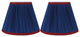 Softback Mushroom Pleated Lamp Shade, 5x9x7", Navy Blue, Burgundy, Set of 2