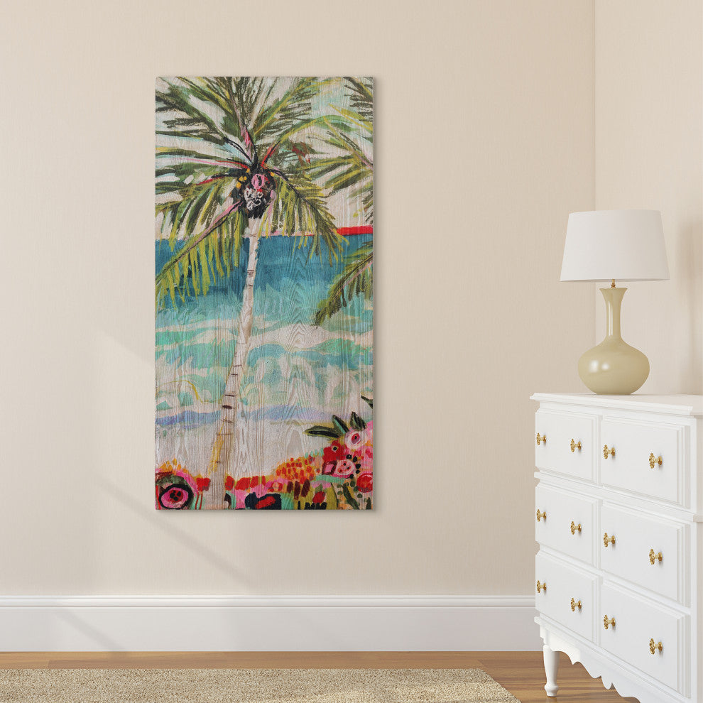 Palm Tree Diptych Wall Art Fine Giclee Printed on Hand Finished Ash Wood