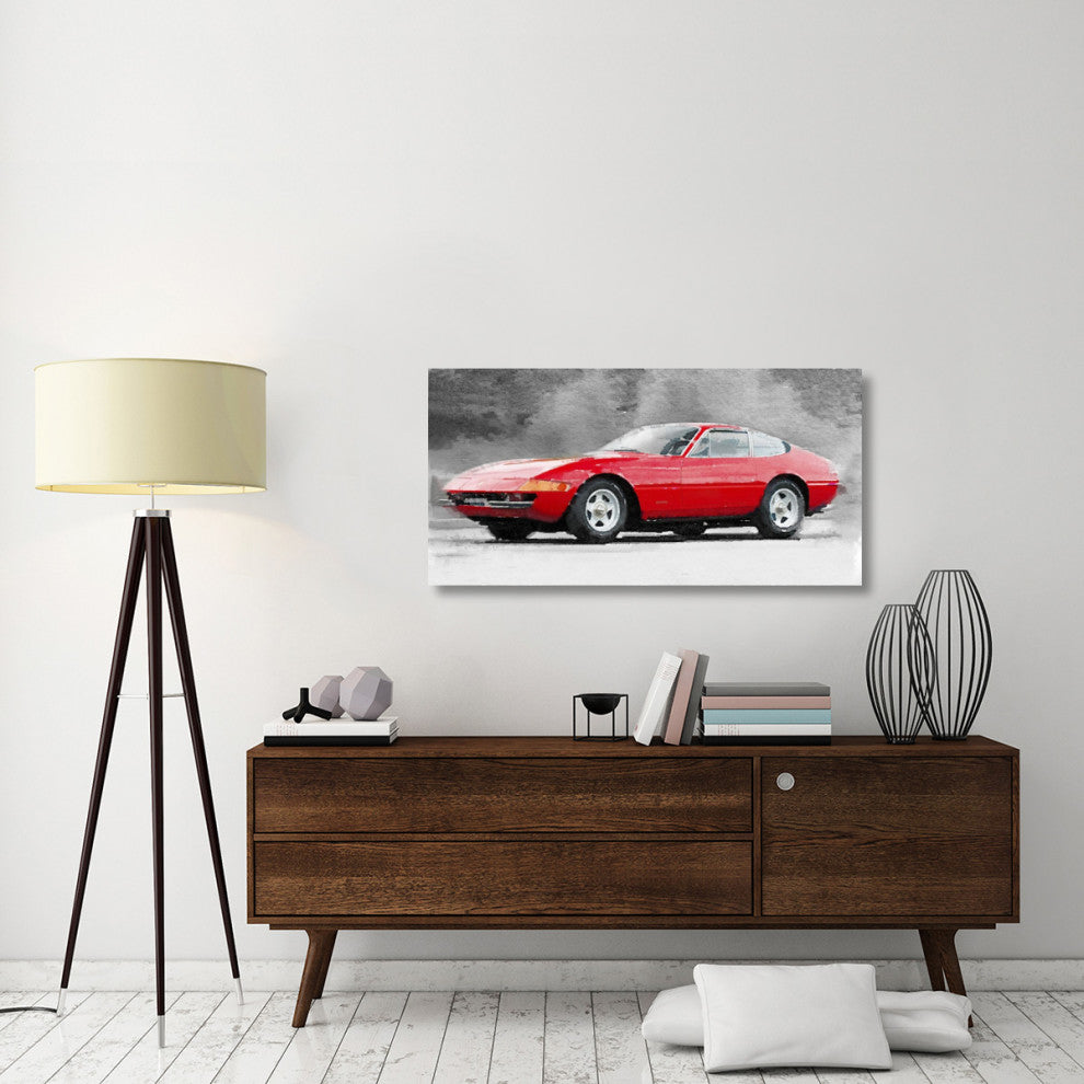 "1968 Ferrari 365 GTB4 Daytona Watercolor" Fine Art Print