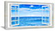 "Window Open To Blue Wavy Ocean" Seashore Wall Art, 1 Panel, 60"x28"