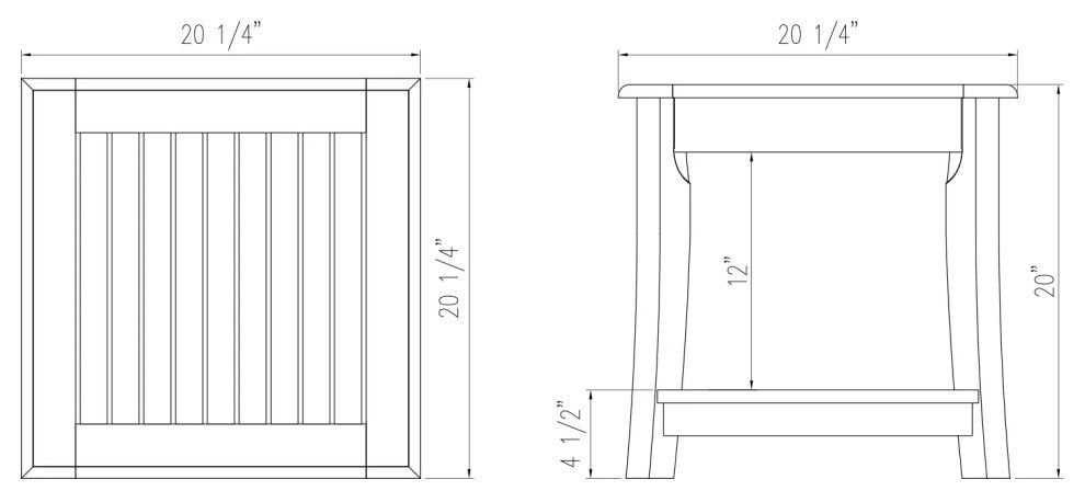 Mosko Teak Wood Outdoor Side Table with Shelf