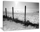 "Landscape in Snow With Fence" Oversized Beach Canvas Artwork, 20"x12"