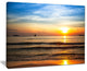 "Fascinating Sunset Over Clam Beach" Modern Beach Canvas Art Print, 40"x30"