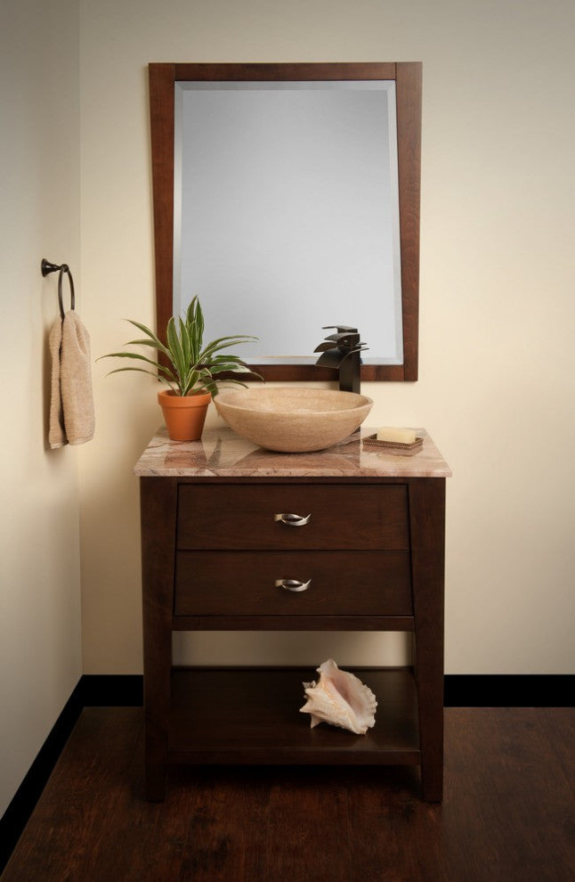 Novatto NSFC-BT136ORB Travertine Stone Vessel Sink Set - Oil Rubbed Bronze