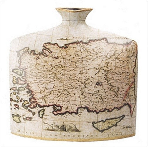 Porcelain Nautical Map Vase