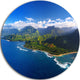 Na Pali Coast Wide View, Beach Photography Disc Metal Artwork, 23"