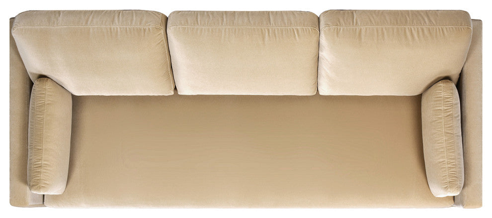 Knox 84" Modern Farmhouse Sofa, Fawn Brown Performance Velvet